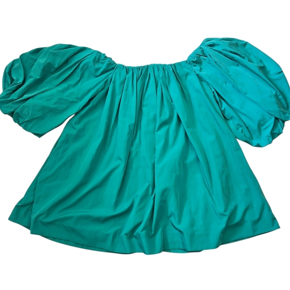 Anthropologie Mare Mare Off The Shoulder Green Puff Sleeve Mini Dress - Picture 4 of 8